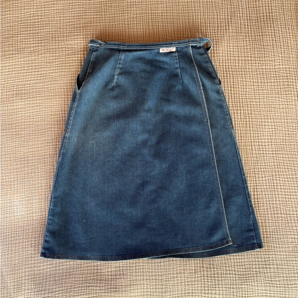 Vintage 70’s Union Made Denim Wrap Skirt - Picture 2 of 9